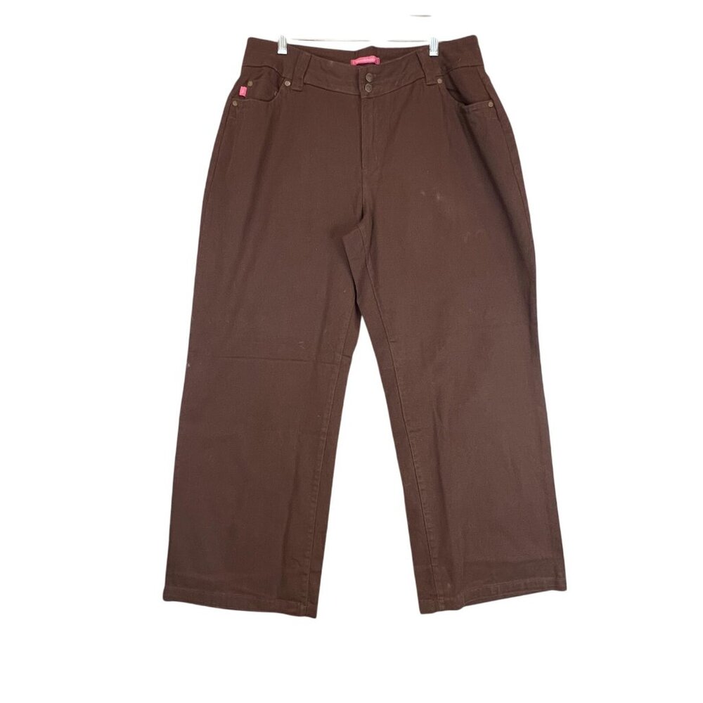 Womens 16W Brown Natural Fit Straight Leg  Jeans Pants Cotton Woman Within